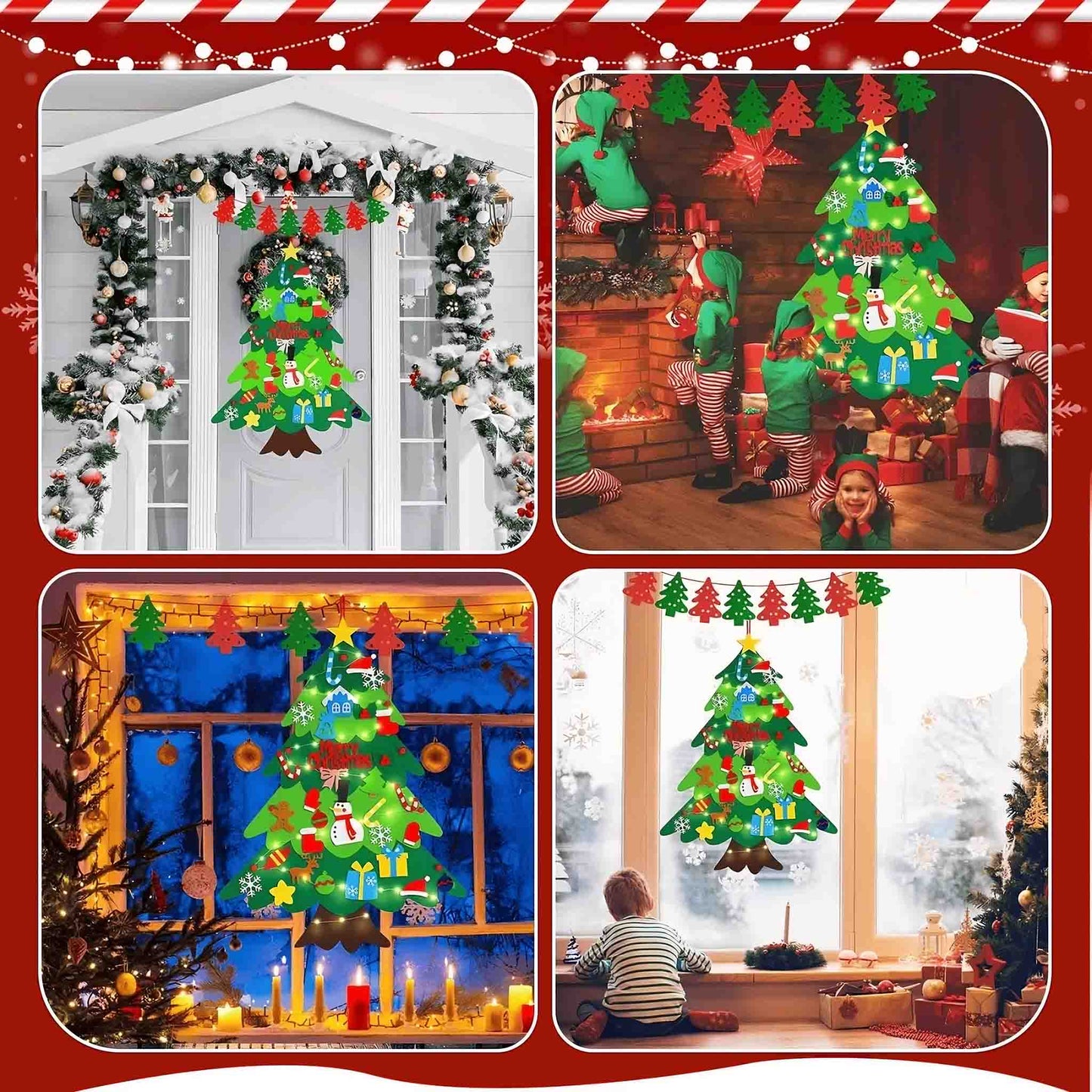 Árvore de 1m + 25 Enfeites + Luzes LED de 3m